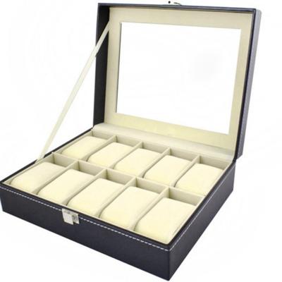 Malatec Horlogebox Paris - zwart - 10 vakjes - sieradenkist - 25 x 20 x 8 cm - organizer