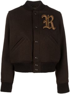 Polo Ralph Lauren veste bomber boutonnée à patch logo - Marron