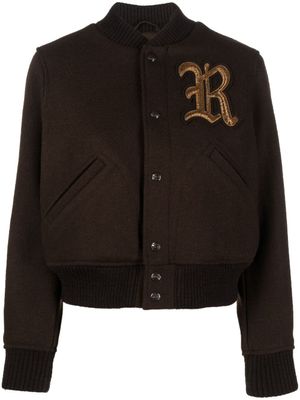 Polo Ralph Lauren veste bomber boutonnée à patch logo - Marron