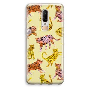 Cute Tigers and Leopards: OnePlus 6 Transparant Hoesje
