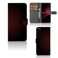Sony Xperia 1 III Telefoon Hoesje Geruit Rood - thumbnail