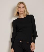 rib glitter trui met pofmouw rib glitter trui met pofmouw