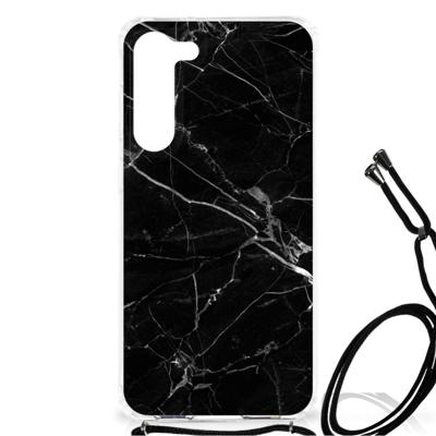 Samsung Galaxy S23 Plus Anti-Shock Hoesje Marmer Zwart - Origineel Cadeau Vader Samsung Galaxy S23 Plus Anti-Shock Hoesje Marmer Zwart - Origineel Cadeau Vader