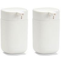 Set van 2x Zeeppompje/dispenser kunststof - wit - 9 x 12 cm - modern