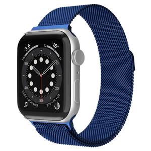 Bandje geschikt voor Apple Watch 42/44MM - Geschikt voor Series 1/2/3/4/5/6/7/8/9/SE/Ultra 1&2 - Maat One Size - Horlogebandje - Milanees - Donkerblauw