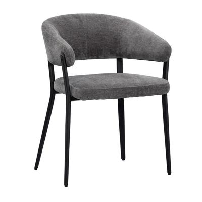 Leen Bakker - Eetkamerstoel Liv - Antraciet - Stof - Grijs - 58x59x77 Cm