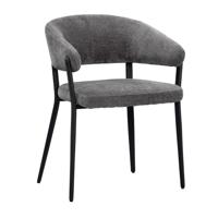 Leen Bakker - Eetkamerstoel Liv - Antraciet - Stof - Grijs - 58x59x77 Cm