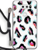 Cheetah color: LG V30 Transparant Hoesje met koord
