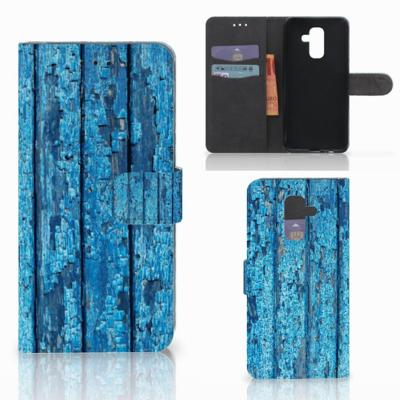 Samsung Galaxy A6 Plus 2018 | Book Style Case | Wood Blue