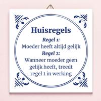 Tegeltje Moeders huisregels