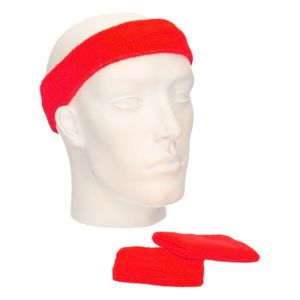 Zweetbandjes sportset rood