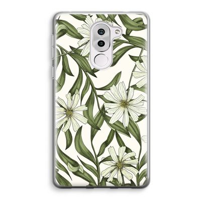 Wit bloemenpatroon: Honor 6X Transparant Hoesje