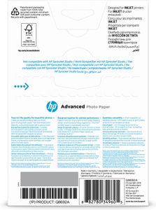 HP Advanced Photo-papier, glanzend, 250 g/m2, 10 x 15 cm (101 x 152 mm), 100 vellen