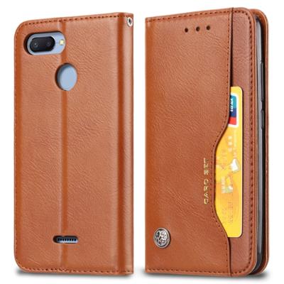 Knead huidtextuur horizontaal Flip lederen case voor Xiaomi Redmi 6/6A met foto frame & houder & kaartsleuven & portemonnee (bruin)