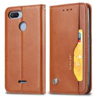 Knead huidtextuur horizontaal Flip lederen case voor Xiaomi Redmi 6/6A met foto frame & houder & kaartsleuven & portemonnee (bruin)