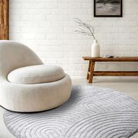 Vloerkleed Elle Decoration New York Rond - Grijs Xcm - - Dekbed-Discounter.nl