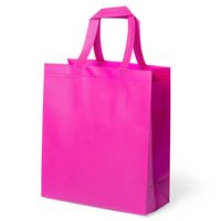 Draagtas/schoudertas/boodschappentas in de kleur fuchsia roze 35 x 40 x 15 cm - Boodschappentassen - thumbnail