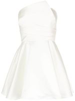 Amsale robe courte asymétrique drapée - Blanc