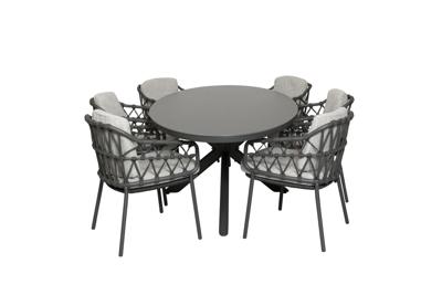 Qopps Vidas tuintafel met 4 4SO Calpi dining tuinstoel