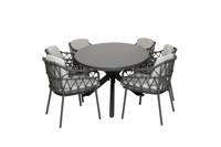 Qopps Vidas tuintafel met 4 4SO Calpi dining tuinstoel