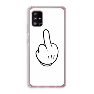 Middle finger white: Samsung Galaxy A51 5G Transparant Hoesje