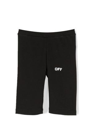 Off-White Kids short en coton à logo imprimé - Noir