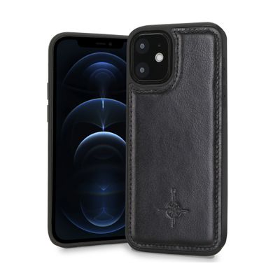 NorthLife - iPhone 12 Mini - Leren Backcover hoes - Zwart