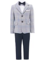 Moustache plaid peak-lapel suit - Bleu