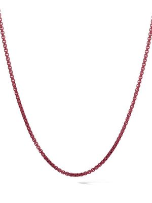 David Yurman coller à maille vénitienne en argent sterling (2,7 mm) - Rouge