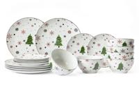 Cookinglife Serviesset - Kerstservies - Porselein - Rood 18-delig / 6 personen Cookinglife Serviesset - Kerstservies - Porselein - Rood 18-delig / 6 personen