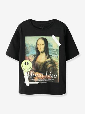T-shirt met NAME IT kunstprint voor meisjes zwart