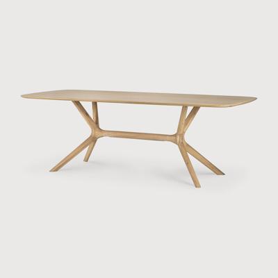 Ethnicraft Eettafel 'X' Geolied Eikenhout, 224 x 100cm