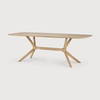 Ethnicraft Eettafel 'X' Geolied Eikenhout, 224 x 100cm