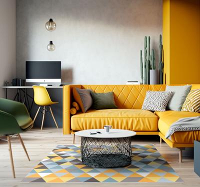 Scandinavisch vinyl vloerkleed in pastelkleuren Scandinavisch vinyl vloerkleed in pastelkleuren