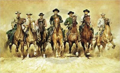 Kunstdruk Renato Casaro - The magnificent Seven 100x61cm