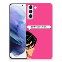 Samsung Galaxy S21 Plus Silicone-hoesje Woman Don't Touch My Phone - thumbnail