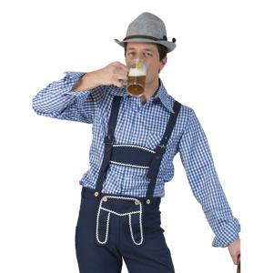 Carnaval verkleed geruite blouse - heren - blauw - Oktoberfest/cowboy