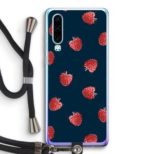 Framboosjes: Huawei P30 Transparant Hoesje met koord