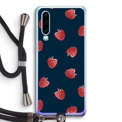 Framboosjes: Huawei P30 Transparant Hoesje met koord