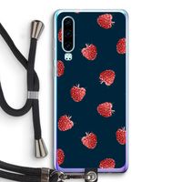 Framboosjes: Huawei P30 Transparant Hoesje met koord