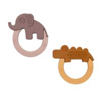 Done By Deer bijtring deer friends mosterd/roze, 2st.