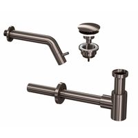Fonteinkraanset INK Inbouw Ink Inclusief Waste en Design Sifon Metal Black Fonteinkraanset INK Inbouw Ink Inclusief Waste en Design Sifon Metal Black