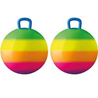 Skippybal - 2x - regenboog - 50 cm - buitenspeelgoed voor kinderen