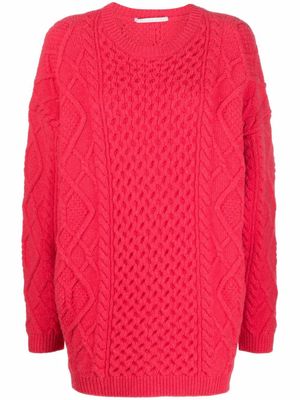 Stella McCartney pull Aran à encolure ronde - Rose