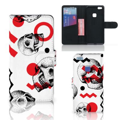 Telefoonhoesje met Naam Huawei P10 Lite Skull Red