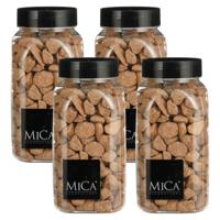Mica Decorations decoratie stenen - 4x - 1 kilo - 650ml - terra mix - hobby steentjes