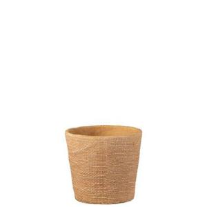 J-Line Bloempot Bistro - cement - naturel - Ø 16.5 cm - 2 stuks