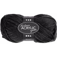 Bolletjes acryl wol zwart 50 gram   -