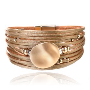 Goudkleurige multilayer dames armband met kralen