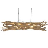 Plafondlamp Home ESPRIT Zwart Natuurlijk Hout Ijzer Teakhout 50 W